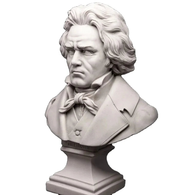 Antique Beethoven Bust Statue Custom Carved White Marble Stone Modern Indoor Design Style Hand Carved Technique Sculpture Sale MegaBDM
