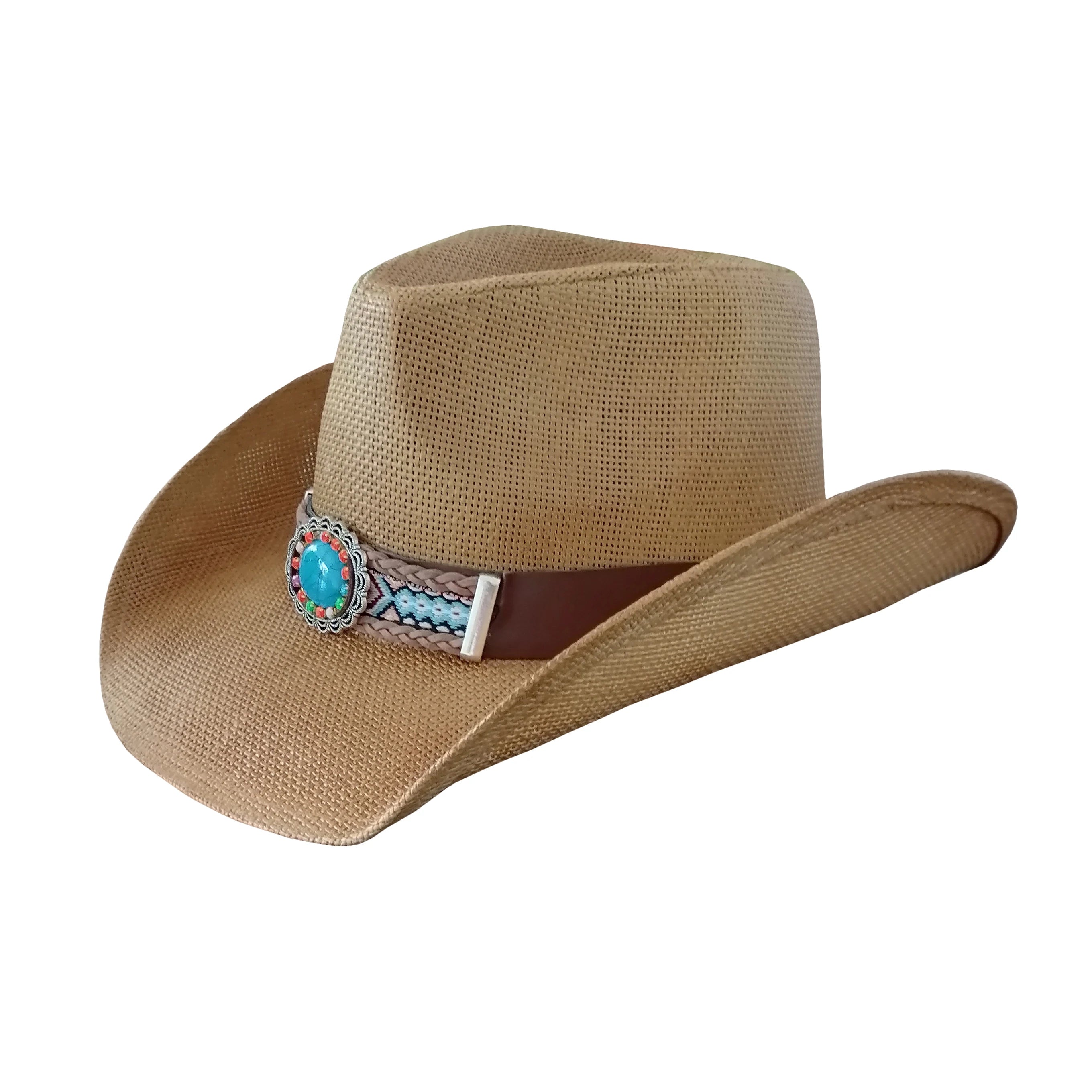 Stock Women Cowgirl Hat USA American Western Texas Straw Hat Shapable Brim SombrerosPaper Men Straw Cowboy Hat