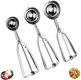 Dishwasher Safe Cookie Scoop Stainless Steel Ice Cream Scoops Set with Trigger Realse