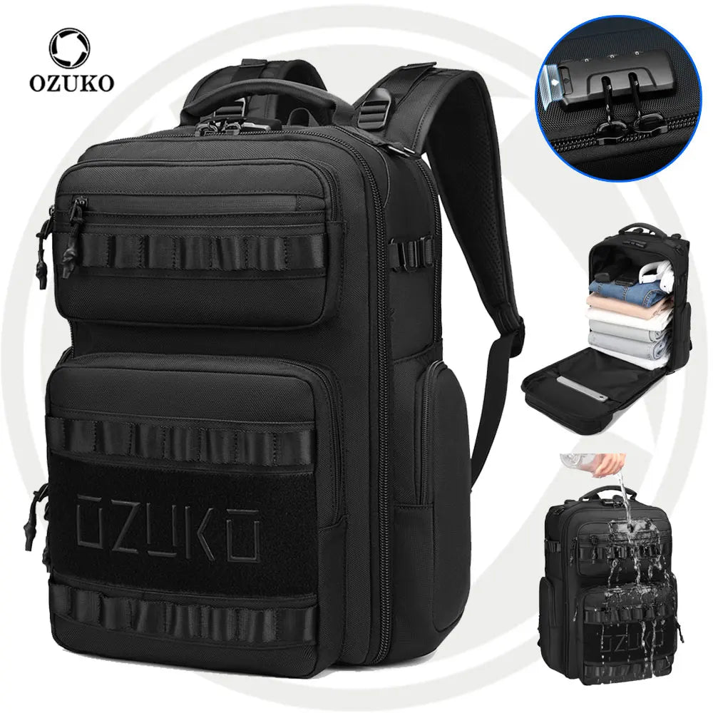 OZUKO 9797 Durable Travel Laptop Backpack College Waterproof Backpack Airline Approved Business Work Bag for Men Women