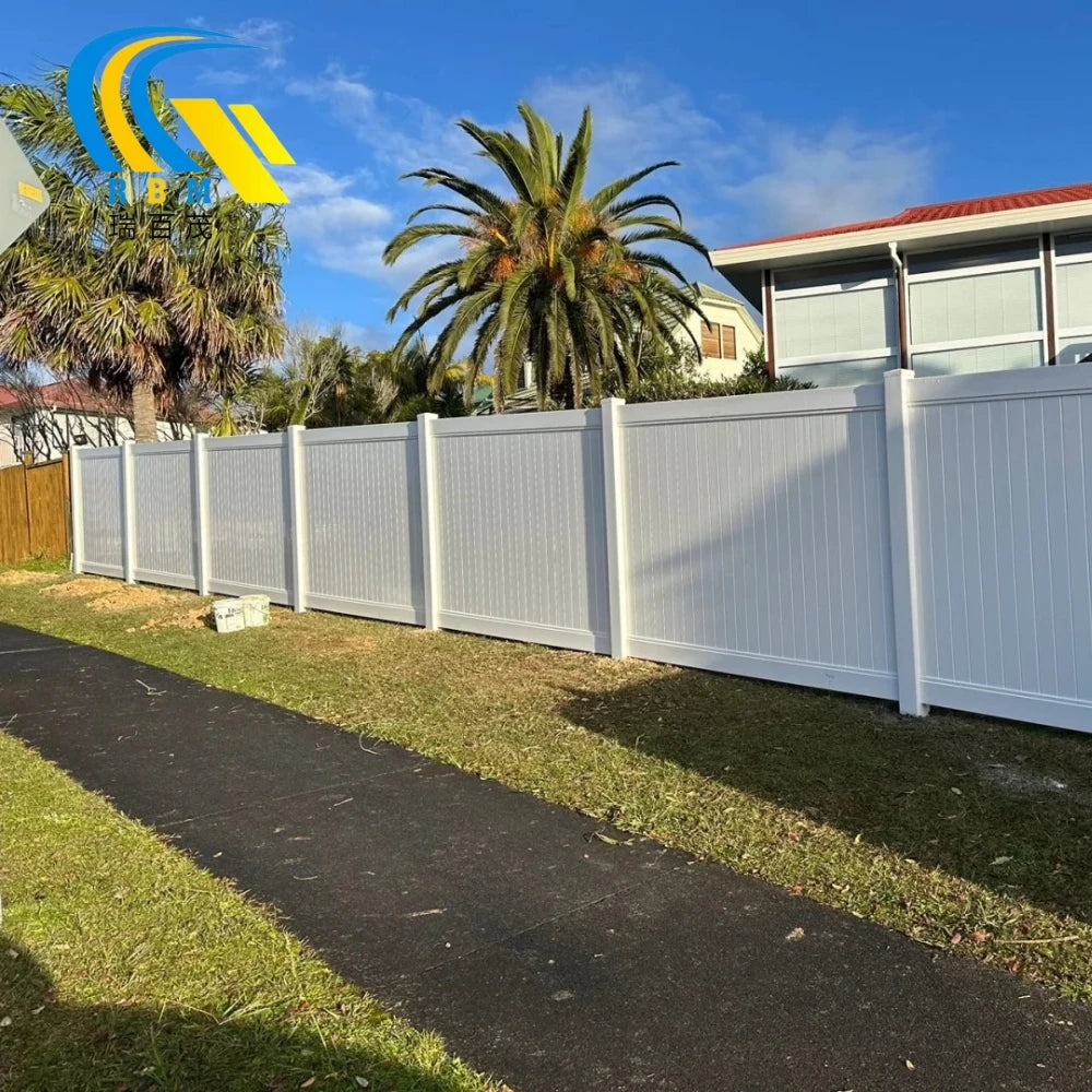 Classic White 6ft Privacy Fence Panels 6x8 Vinyl PVC Fence Panels and Post Garden Home Plastic PVC Wall Privacy for Outdoor
