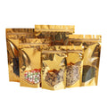 12x20cm Wholesale Shiny Gold Color clear Transparent Aluminum Foil Metallized Zip Lock Stand up Food Packaging Bags