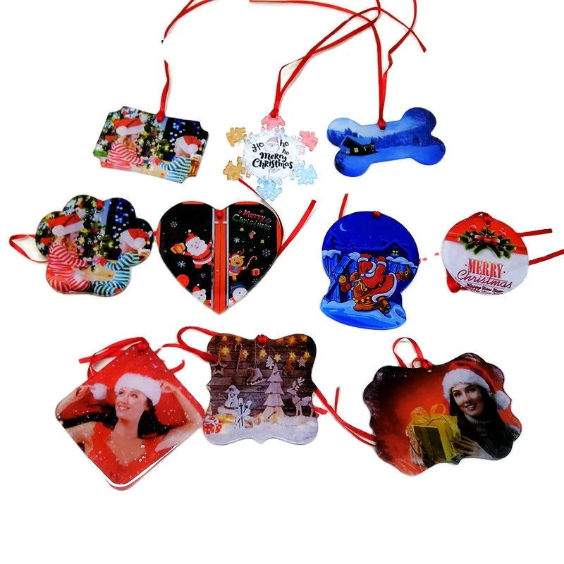 Gloss White Acrylic Ornament for Sublimation Heat Transfer Photo Printing Christmas Tree Decorations Blank Christmas Ornament