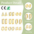 Custom Small Plating Hoop Triangle Stud Earrings 14k Gold Filled Zircon Huggies Earrings Small Stainless Steel Earring