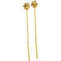 Wholesale 18K Small Hoop Drop Earrings Flowers Tear Lightweight Irregular Metallic Hook Solid 18k Gold Fine Jewelry