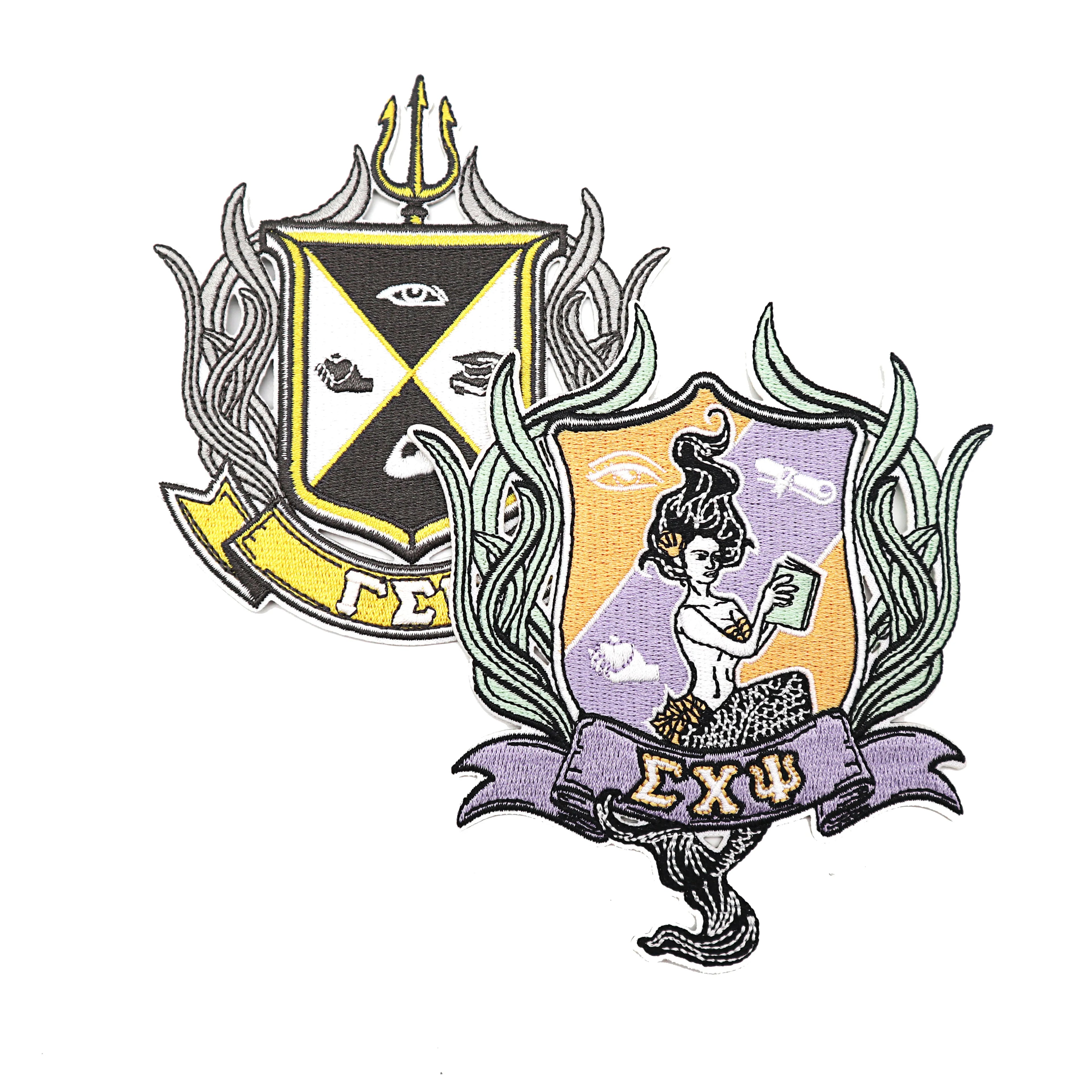 Fabric Patches Greek Letter Patches Sigma Chi Psi Sorority Embroidery Patch Iron on Gamma Sigma Gamma Patches