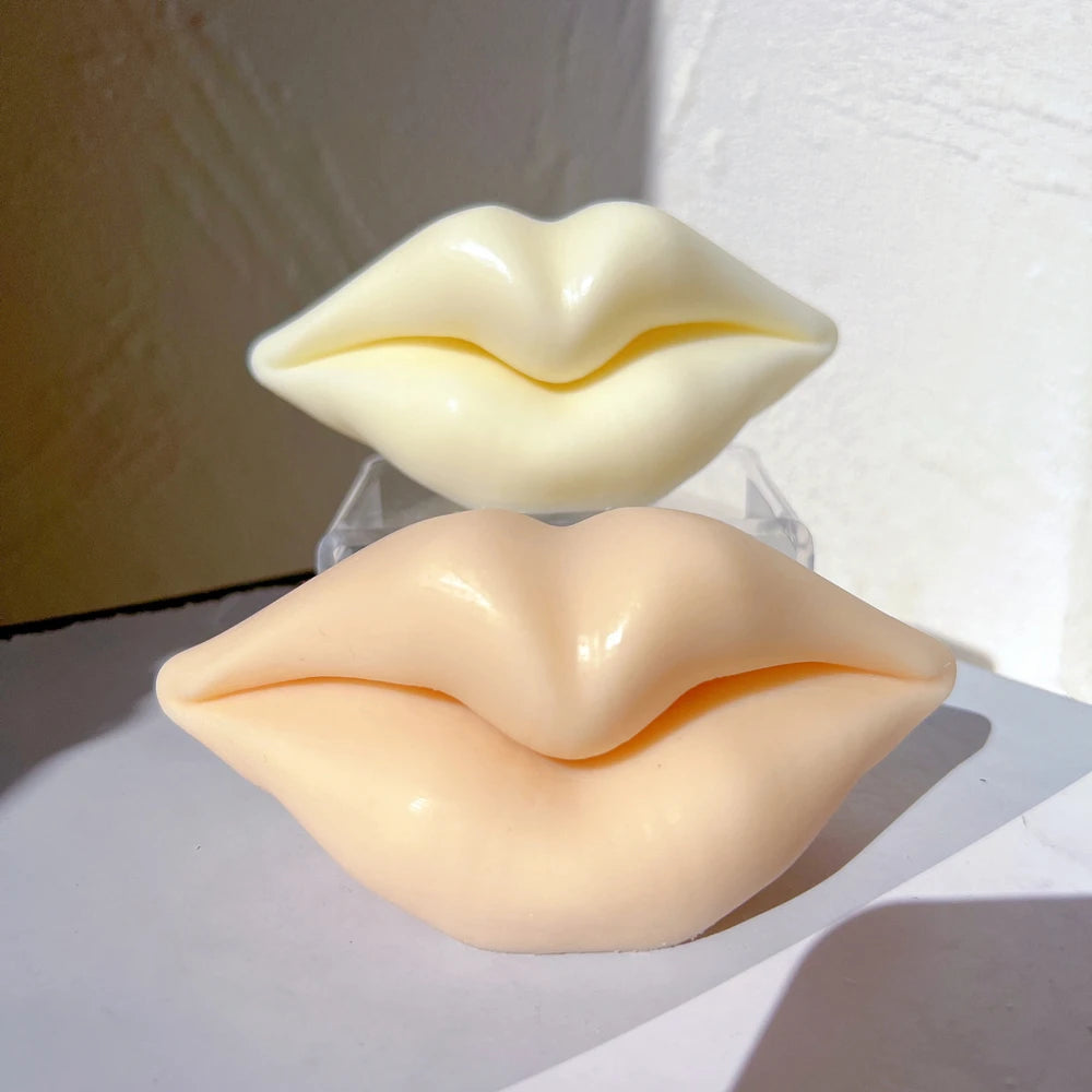 Facial Features Mouth Aroma Wax Mould Lips Candles Silicone Mold Human Body Artistic Kiss Lip Mouth Silicone Candle Mold