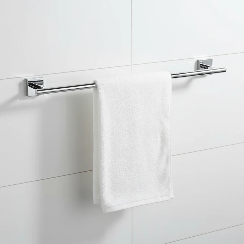 Wall Mounted Single Copper Brass Towel Rail Chrome Finish Eco-Friendly 50-60cm Length Hotel Apartment Use Modern Design 1 Bar