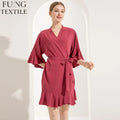 FUNG 6008 22 Colors Ruffle Satin Chiffon Robe Women Bridal Party Getting Ready Robe