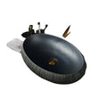 China Color Glazed Black Table-top Ceramic Round 12L Contemporary Bathroom Face Washing Basin Vanity