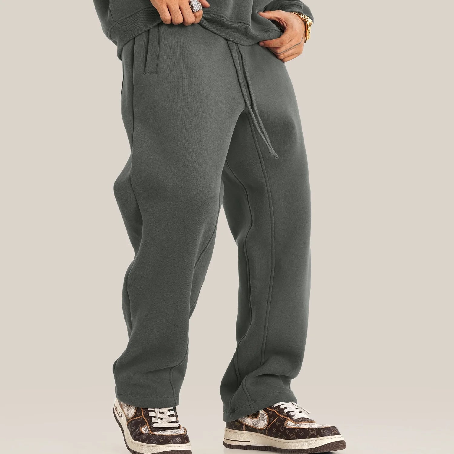 Custom Men's Pants Trousers Streetwear Loose Breathable Sweat Pant Cotton Wide Leg Fit Pant Oversized Baggy Sweatpants
