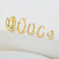 6Pcs Modern Huggie Hoop Earrings Professional 18K Gold Plated Timeless Design for Business Women Jewelry Set