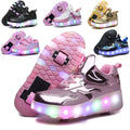 Factory Direct Hot Sale High Top LED Roller Shoes Adjustable Light Soft Sole Breathable Comfort Outdoor Walking Sneakers MegaBDM
