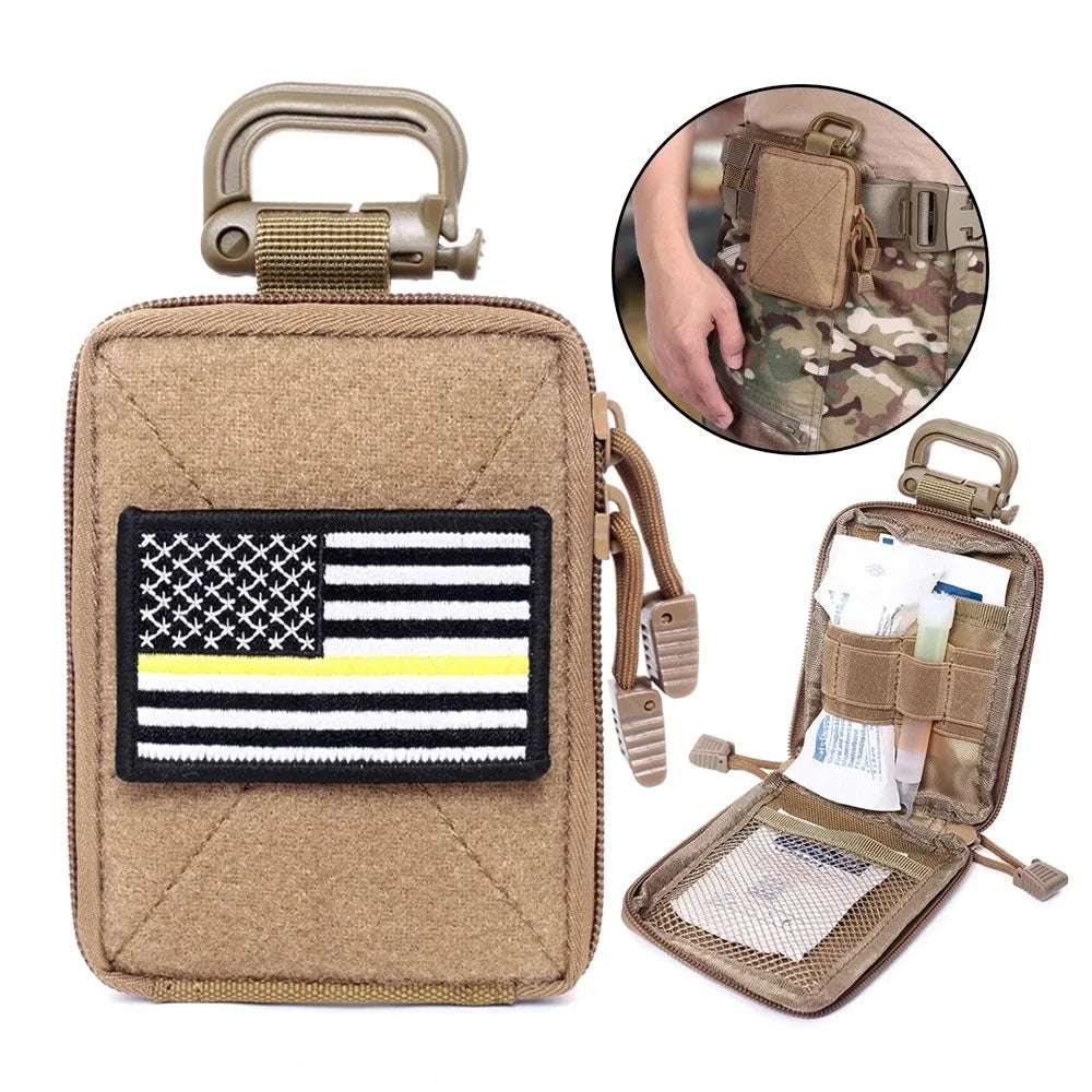 Portable Multi-Functional Nylon Waist Pack for Outdoor Security Small Medical Storage Bag with Hunting Accessories