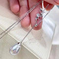 N433 Baroque DIY Natural  Freshwater Pearl Charm Pendant Necklace Chain Accessory 925 Sterling Silver Jewelry for Women