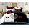 King Queen Double Single Size Cover Set 4 Pieces and 3 Pieces Geometric Bed Sets
