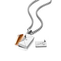 Custom DIY Metal Card Envelope Necklace Stainless Steel Letter Envelope Pendant Necklaces for Men Women
