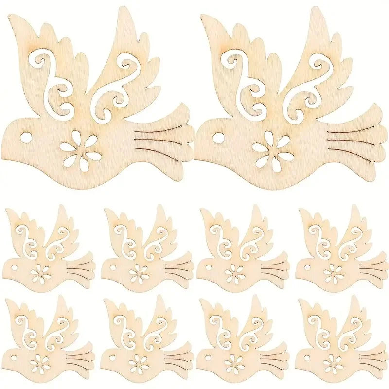 Wholesale Wooden Bird Cutouts Unfinished Wood Pigeon Shapes for DIY Crafts and Home Decor Dropshipping