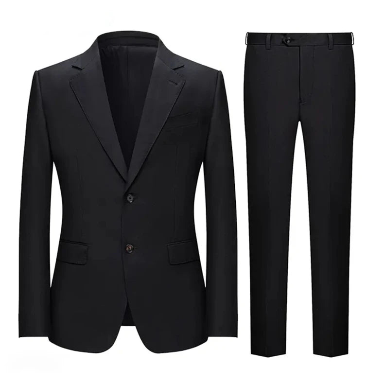 Men's Groom Wedding Suit Workwear Interview Customized Breathable Suit Two-piece Wool Material Men's Suit