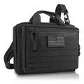 Tactical Range Ready Bag Double Layer MOLLE Gun Bag for Hunting/Shooting Gun Storage with 6 Magazine Holders Secure EDC Training