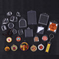 Factory Supply Cheap Rectangle Keychain Key Ring Blank Clear Acrylic Blank Charm