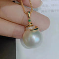 P1466 10-11mm DIY Natural  Freshwater Pearl Charm Pendant Necklace Accessory 925 Sterling Silver Jewelry for Women Without Chain