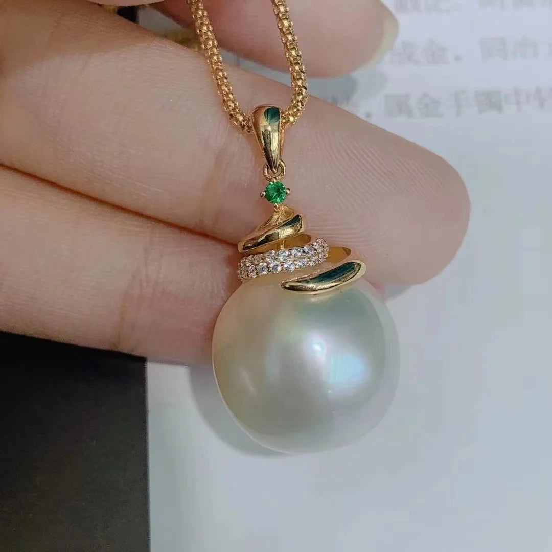 P1466 10-11mm DIY Natural  Freshwater Pearl Charm Pendant Necklace Accessory 925 Sterling Silver Jewelry for Women Without Chain