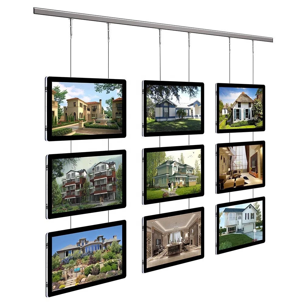 Litsign LS M3 Eco-Friendly for Indoor Use Vertical Real Estate Agent Led Light Frame Acrylic Pocket Picture Hanging Display