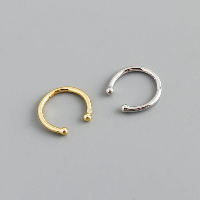 2022 NEW 925 Sterling Silver Beautiful Simple One Row Plain Bead Ball Ear Cuff Earring for Women