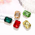 Wholesale 10*14mm Octagon Glass Rhinestone with Silver Claw High Quality Garments Accessories Sew on Crystal Stone for Dresses