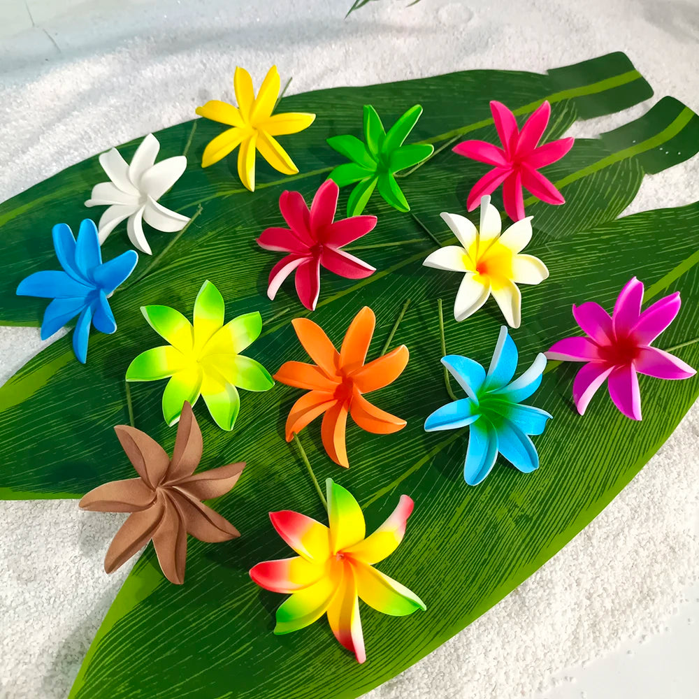 Multicolor High Quality Artificial Tiare Hawaiian Foam Flowers Hairpin for Hawaiian Store Wholesale