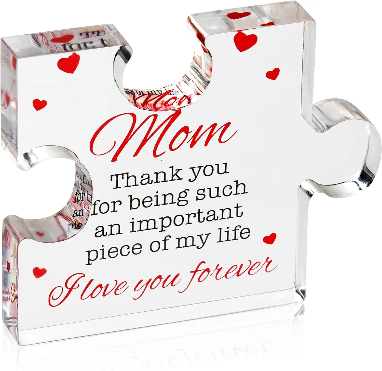 Engraved Acrylic Block Puzzle Birthday Gift for Mom 4.1 X 3.5 Inch Organizer Present