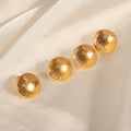 Golden Wave Studs PVD 18k Gold Plated Stainless Steel Earrings Hypoallergenic & Tarnish-Free