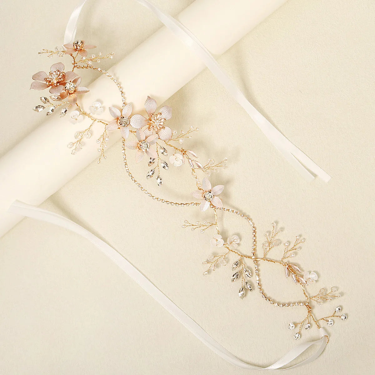 Rhinestone Wedding Hair Vine Metal Flower Bridal Claw Chain Headband Party Prom Accessories Tiaras Jewelry