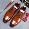 Men's Retro British Style Casual Leather Dress Shoes Pointed Toe Lightweight for Autumn Business Winter Wedding Summer Fashion