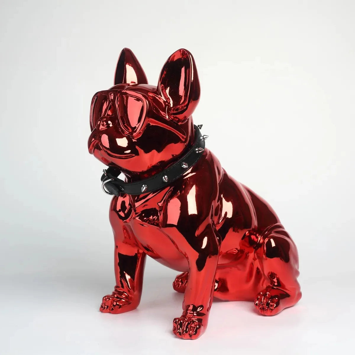Custom Color Home Decoration Plated French Bulldog Resin Animal Figurine Abstract French  Bulldog Fiberglass  Sculpture