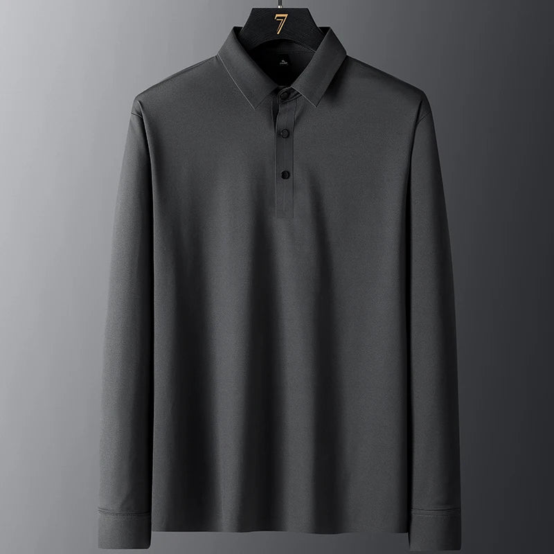 Wholesale Men Equestrian Polo Shirts Classic Quick Dry Horse Riding Long Sleeve Pure Color Cool and Breathable Shirt