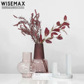 WISEMAX FURNITURE Modern Home Decor Small Size Vase Cylinder Shape pink Glass Living Room Table Vase