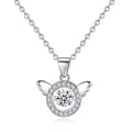925 Silver Crystal Angel Pendant for Women Wedding Gift and Birthday Gift Silver Necklace