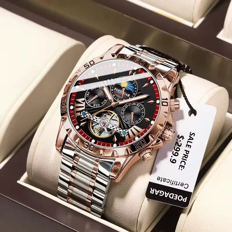 Proedagar 1410 Men Automatic Mechanical Watches Waterproof Calendar Wristwatches Luxury Luminous Watch