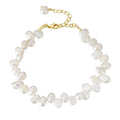 Fine S925 Jewelry 925 Sterling Silver 5-6mm Natural Freshwater Cultured Baroque Pearl Bracelet for Women 14k 18k Gold Plated