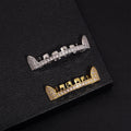 Men's Bling Grillz Teeth Exaggerated Diamond Teeth with Zircon Stone Gold Plated Brass Jewelry Anniversary Gift