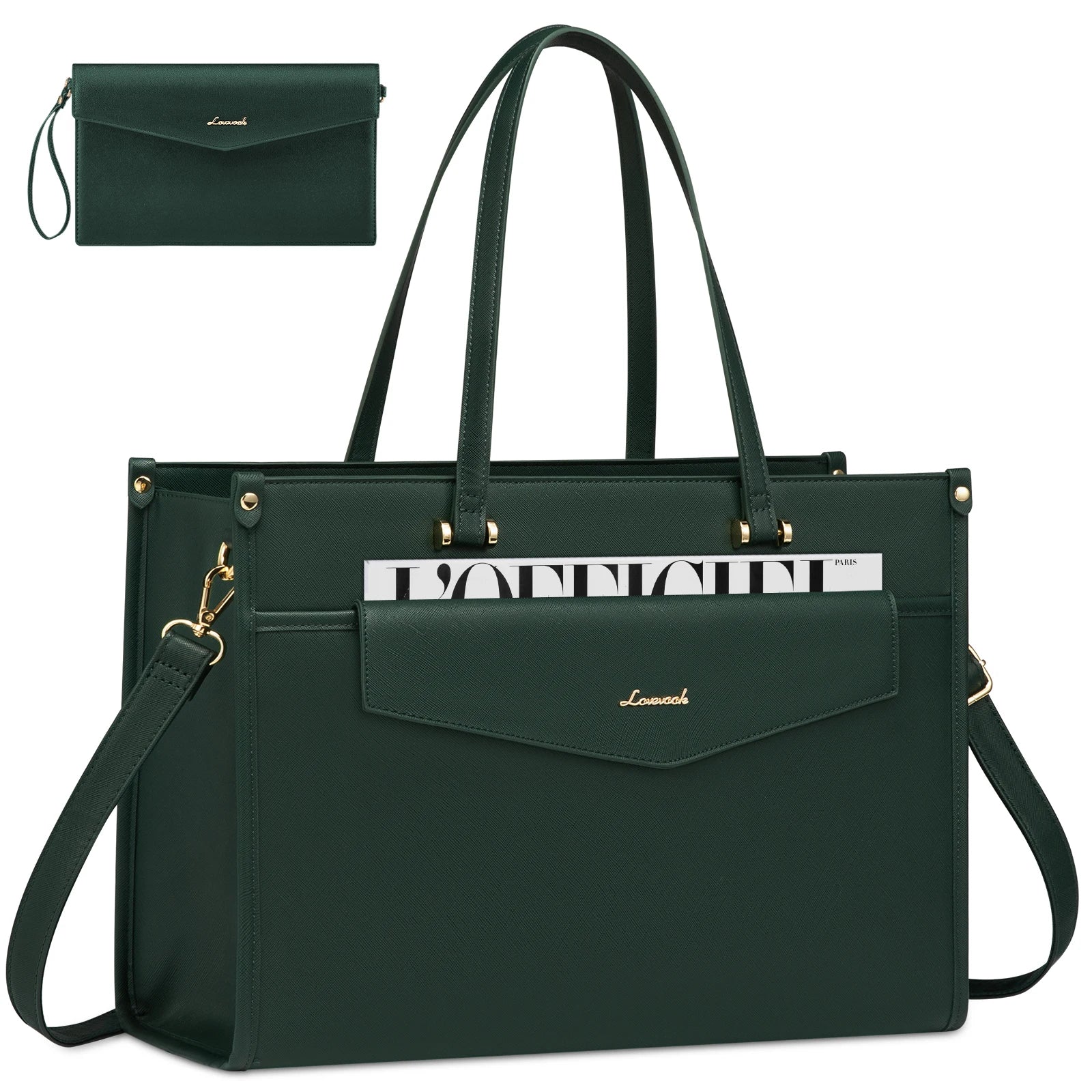 Laptop Bag for Women 15.6 Inch Computer Tote Handbag Work Business Briefcase Waterproof Leather Teacher Office Shoulder Hand Bag