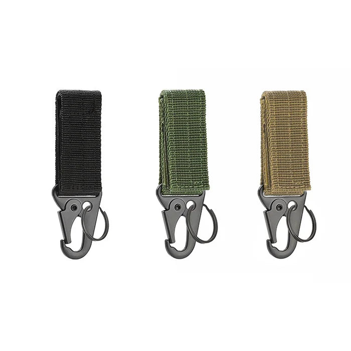 Tactical Nylon Webbing Buckle Carabiner Belt Clip Keychain for Outdoor Sports