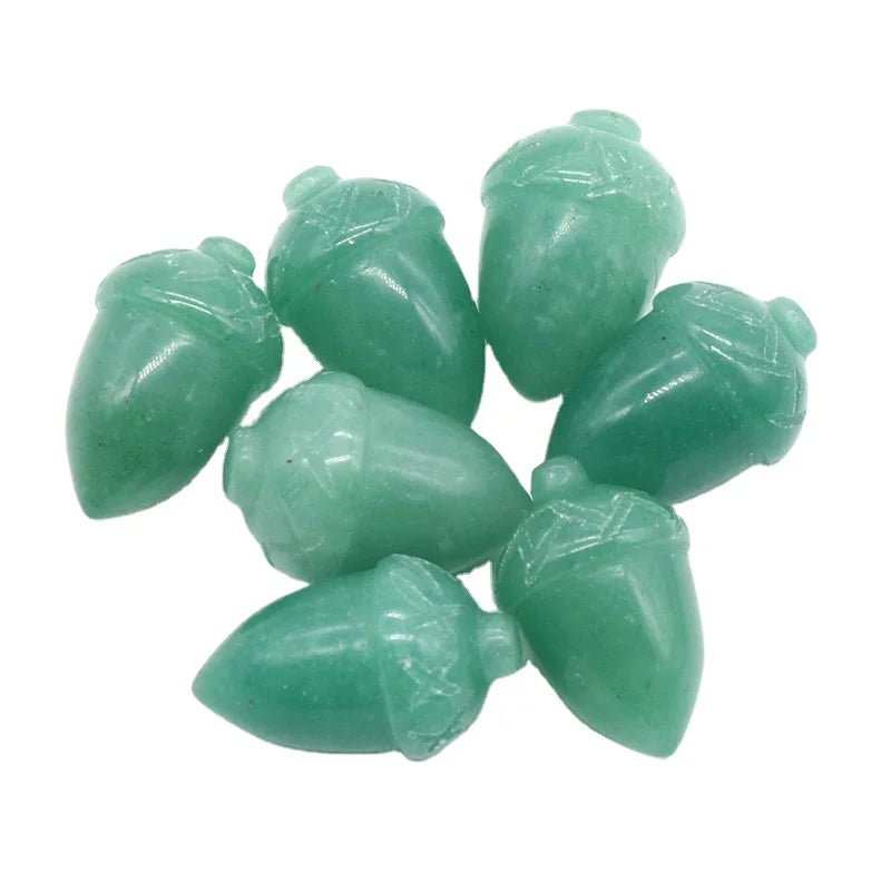 Wholesale Natural Gemstone Crystal Hazelnut Quartz Stone Acorn Mix Colorful Quartz Carving Small Pine Nuts