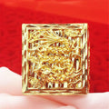 Brass Gold Plated Men's Square Ring Gold Vacuum Plating Pixiu Dragon Horse Domineering Jewelry