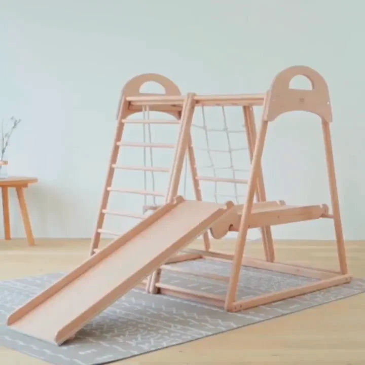 Kids Montessori Wooden Kindergarten Outdoor Indoor Climbing Gym Frame Preschool Furniture Kids Climbing Set