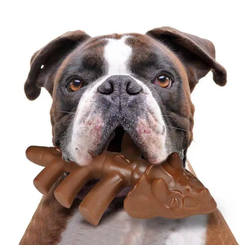 Indestructible Dog Teeth Cleaning Toy Attractive Bacon Beef Flavor Bite-resistant Nylon Dog Chew Toys for Aggressive Chewers