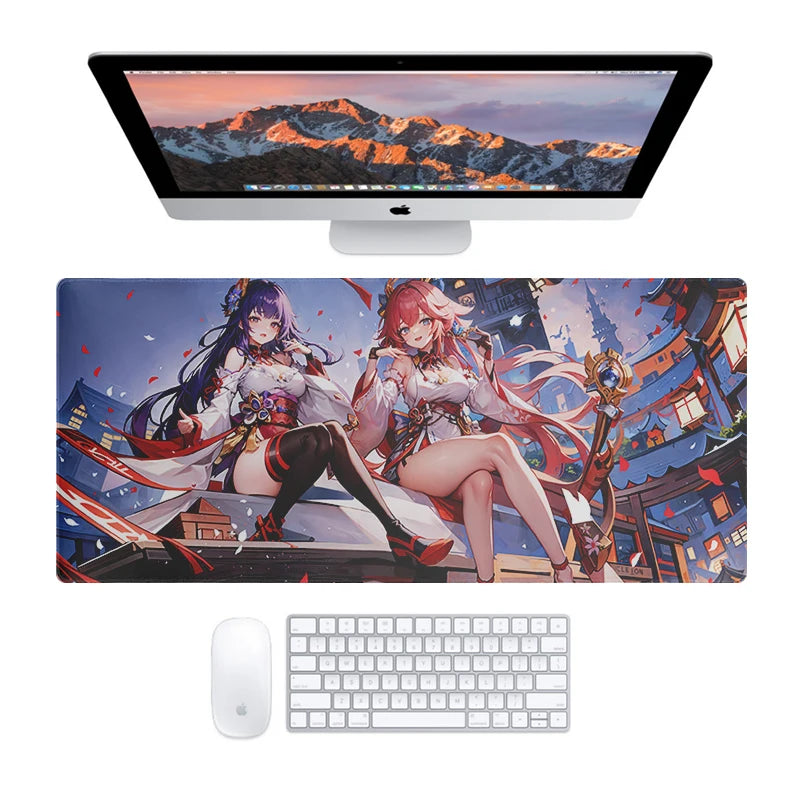 Genshin Impact Gaming Gifts Custom Logo Sublimation Large Blank World Map Cartoon Water Resistant Game Extended Mouse Pad