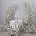 White Artificial Flower Row Arrangement Wedding Table Centerpieces Floral Ball Window Display Gypsophila Wedding Decoration